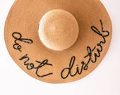 Light Coffee color hat - Large Size of head - Brim 7 inches - Custom, Personalized, Summer floppy hat — image 3