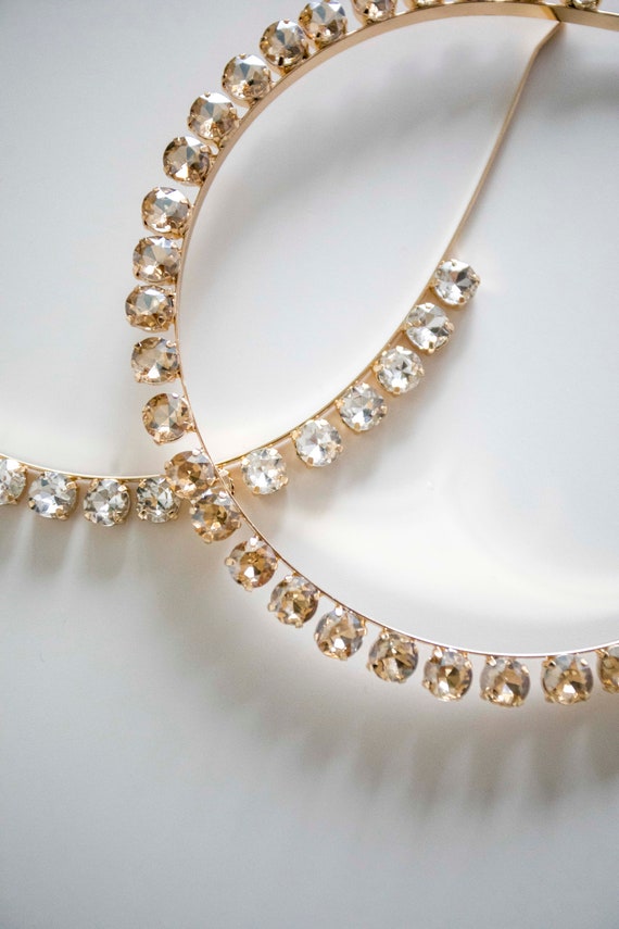 Gold Crystal Headband: Champagne Bridal Headpiece
