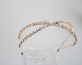 Gold Crystal Cross Hair headband - Panmilli | large crystals | women accessory | Goddess headpiece | Bridal headband | bling bling headband — image 6