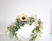 Soft Pink Floral Headband: Bridal Flower Crown, Photo Shoot Headpiece — image 3