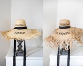 Fringe Sun Hat: Raw Edge Oversized Brim, Women's Summer Hat — image 5