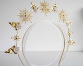 Gold Star Halo Headband: Blue Crystal Celestial Crown — image 3