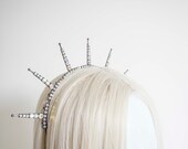 Black Metal Sun Crown with Crystals: Goddess Headpiece — image 8