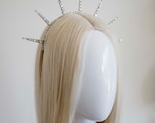Crystal Sun Goddess Crown: Silver Metal Bridal Headpiece — image 5