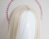 Light Pink Crystal Halo Crown: Silver Goddess Headpiece — image 7