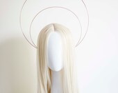 Large Rose Gold Halo Crown: Bridal Goddess Headpiece — image 5