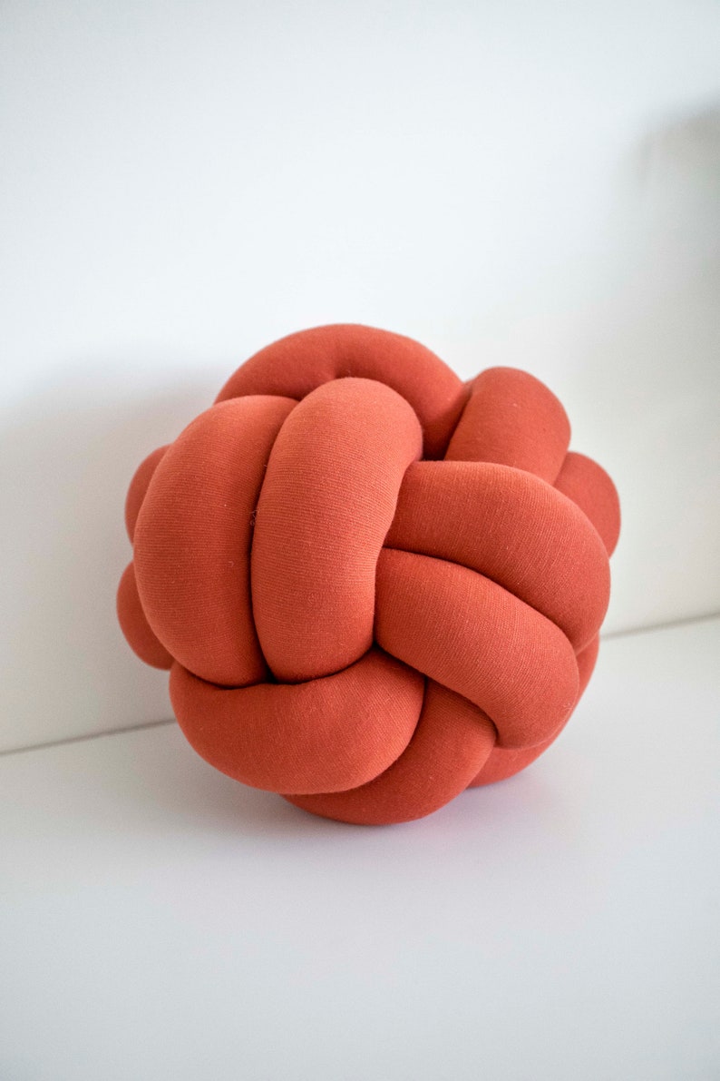 Deep Orange Ball Panmilli Knot Knot Pillow Sphere Etsy Canada