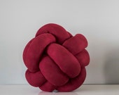 Matte Red Wine Knot Pillow: Scandinavian Home Decor — image 2