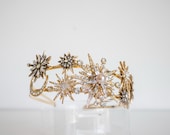 Celestial Starburst Crown Gold Bridal Tiara Rhinestone Headband Star Headpiece Constellation Wedding Hair Accessory by Panmilli — image 3