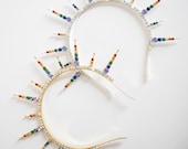Rainbow Crystal Crown - Celestial Headpiece - Festival Hair Accessories — image 4