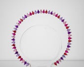 Purple Red Pink Violet Crystal Small  Halo Crown: Silver Goddess Headpiece by Panmilli — image 3