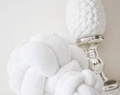 White Velvet Knot Pillow: Scandinavian Home Decor — image 6