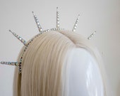Crystal Sun Goddess Crown: Silver Metal Bridal Headpiece — image 6