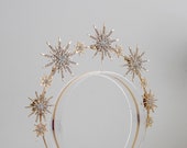 Gold Star Halo Headband: Celestial Bridal Crown, Goddess Headpiece — image 6