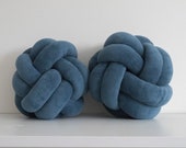 Matte Blue Knot Pillow: Scandinavian Decorative Cushion — image 6
