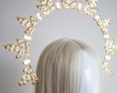 Gold Metal Leaf Sun Crown: Baroque Wedding Headband — image 5