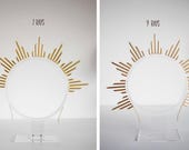 Gold Metal Sun Crown: Goddess Bridal Headpiece - Panmilli - 7 rays or 9 Rays — image 4