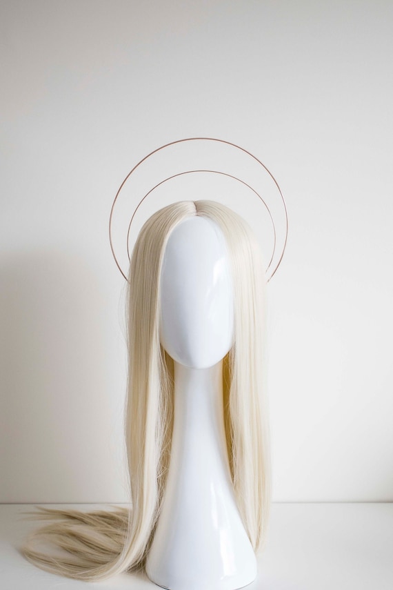 Rose Gold Halo Crown – Goddess Bridal Headpiece, Gala Headdress
