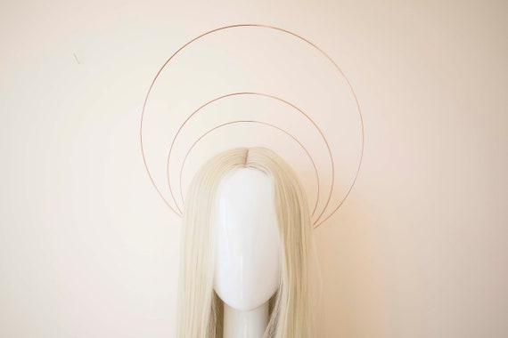 Rose Gold Halo Crown: Bridal Goddess Headpiece
