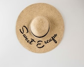 Wide Brim Straw Beach Hat: Sweet Escape Vacation Sun Hat — image 1