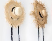 Fringe Sun Hat: Raw Edge Oversized Brim, Women's Summer Hat — image 3