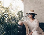 Woven Straw Fedora Hat: Wide Brim Beach Sun Hat — image 2