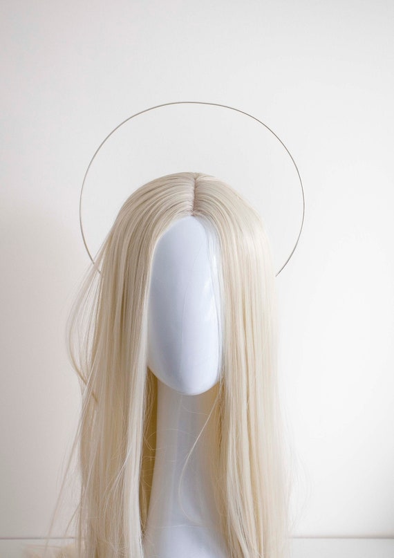 Silver Halo Crown: Goddess Headpiece, Bridal Headband