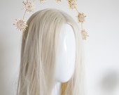 Gold Celestial Star Halo Headband – Bridal Crown with Crystals — image 5