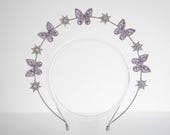 Violet Butterfly Star Halo Headband: Bridal Goddess Crown — image 3