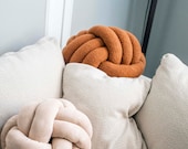 Light Brown Knot Pillow: Modern Scandinavian Decorative Cushion — image 4