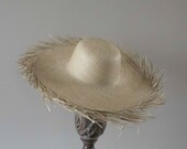 Frayed Brim Straw Sun Hat: Personalized Summer Vacation Hat — image 3