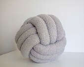 Grey Plush Knot Pillow: Scandinavian Decorative Cushion — image 5