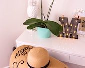 Light Coffee color hat - Large Size of head - Brim 7 inches - Custom, Personalized, Summer floppy hat — image 8
