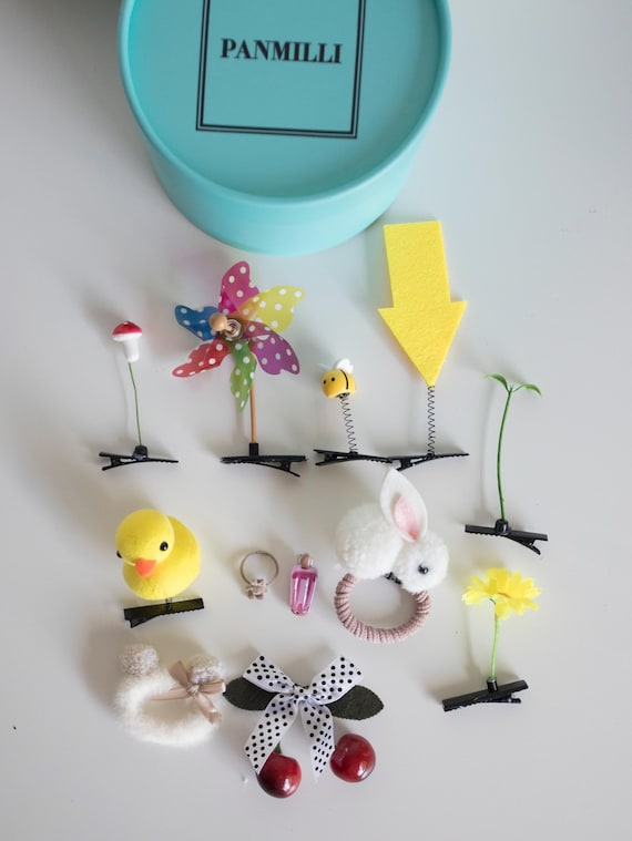 Handmade Novelty Hair Clips Set of 12, Cute Sprout Animal Hair Accessories, Fun Quirky Headpiece for Kids and Adults, Whimsical Gift Idea