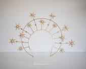 Celestial Sunburst Halo Crown, Gold Starburst Sun Deity Headpiece, Greek Goddess Aureole Tiara, Virgin Mary Halo, Festival Crown By Panmilli — image 3
