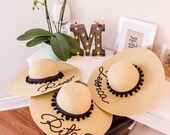 Beige Floppy Sun Hat: Personalized Custom Text — image 6
