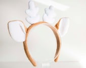 Beige Christmas Reindeer Antler Headband: Holiday Party Accessory — image 6