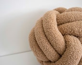 Light Brown Plush Knot Pillow: Scandinavian Decorative Cushion — image 8