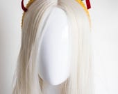 PANMILLI Christmas Headband, Yellow Sherpa Crown, Velvet Plaid Bow Hairband — image 1