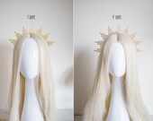 Gold Metal Sun Crown: Goddess Bridal Headpiece - Panmilli - 7 rays or 9 Rays — image 2
