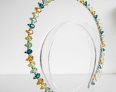 Green Crystal Halo Crown: Silver Goddess Headpiece — image 6