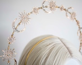 Gold Star and Moon Halo Headband: Bridal Celestial Crown — image 6
