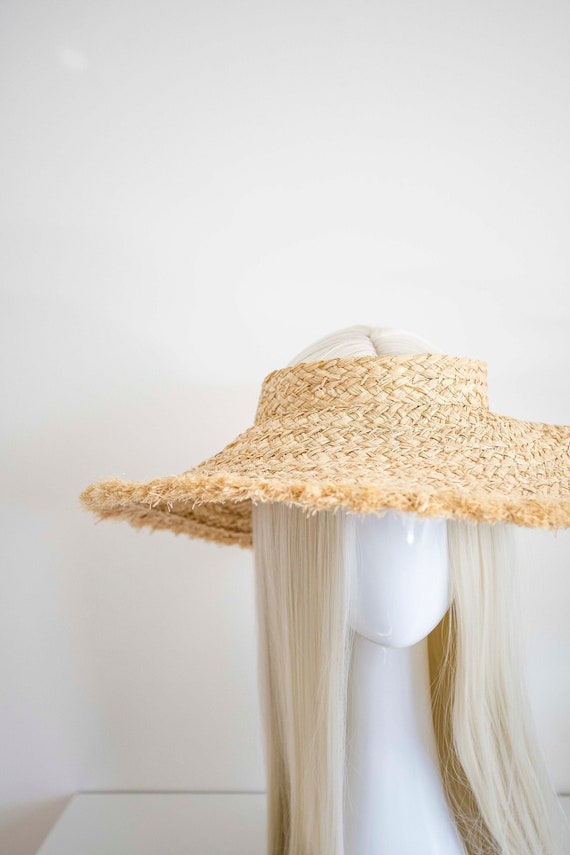 Crownless Wide Brimmed Sun Hat Visor Panmilli Crownless Hat Raffia