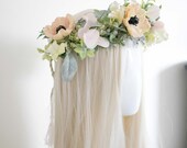 Soft Pink Floral Headband: Bridal Flower Crown, Photo Shoot Headpiece — image 5