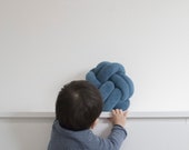 Matte Blue Knot Pillow: Scandinavian Decorative Cushion — image 2