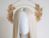 Gold Leaf Headpiece: Baroque Festival Halo Crown — image 1