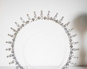 Silver Crystal Halo Crown, Rhinestone Sunburst Headband, Bridal Tiara, Goddess Hair Jewelry — image 4