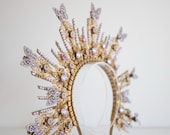 Violet Butterfly Gold Headband: Celestial Goddess Crown — image 7