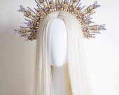 Violet Butterfly Gold Headband: Celestial Goddess Crown — image 1
