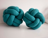 Blue-Green Knot Pillow: Modern Scandinavian Decor — image 4